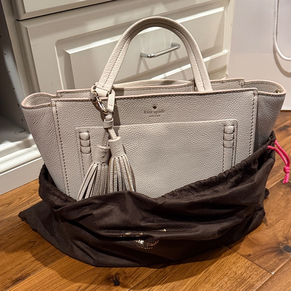 Kate Spade Pebble Gray Bag with original dust bag - Picture 2 of 7